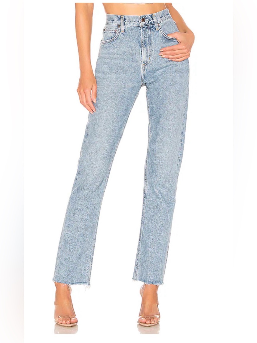 AGOLDE Cherie High Rise Straight Jeans in Merit